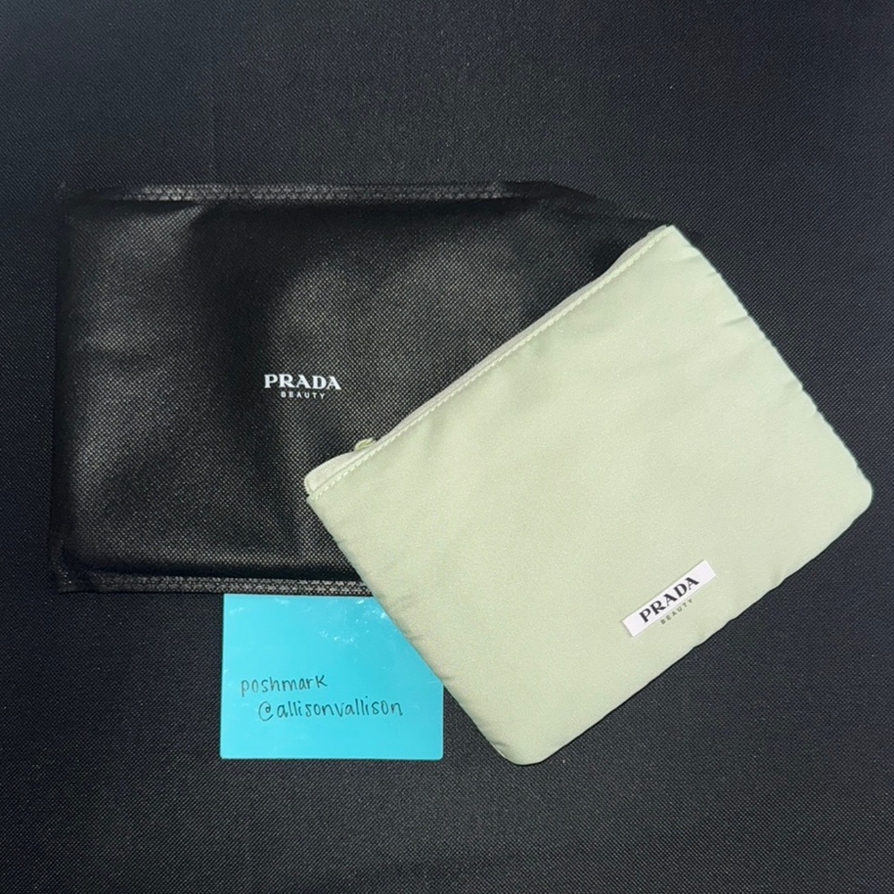 Prada beauty green pouch GWP